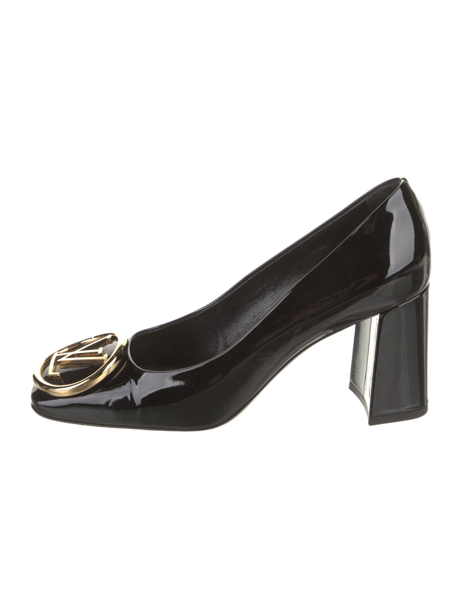 Louis Vuitton Signature Logo Patent Leather Pumps