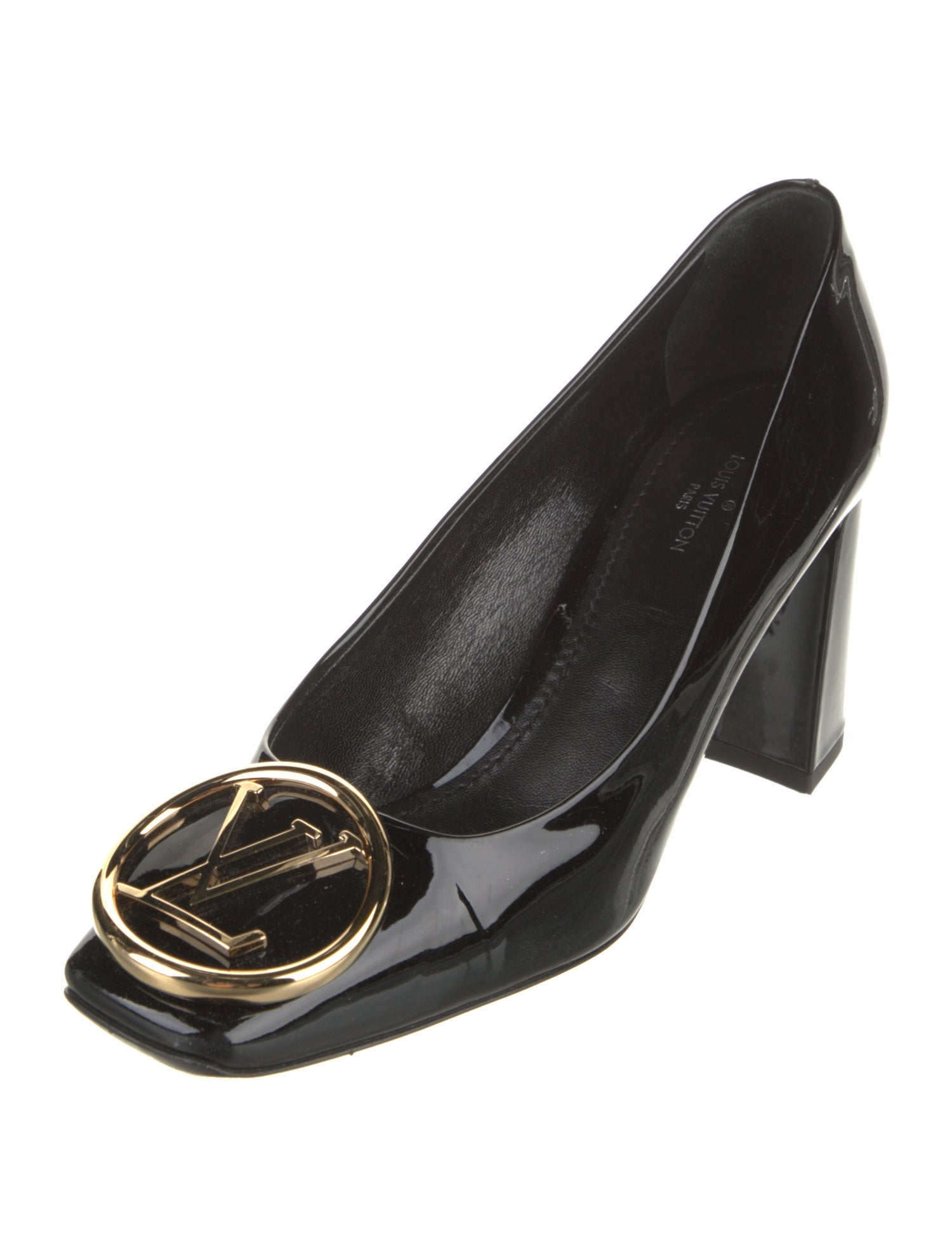 Louis Vuitton Signature Logo Patent Leather Pumps