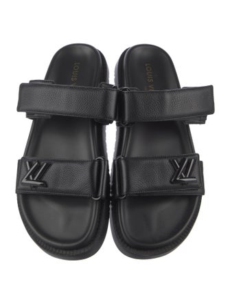 Louis Vuitton LV Monogram Leather Slides