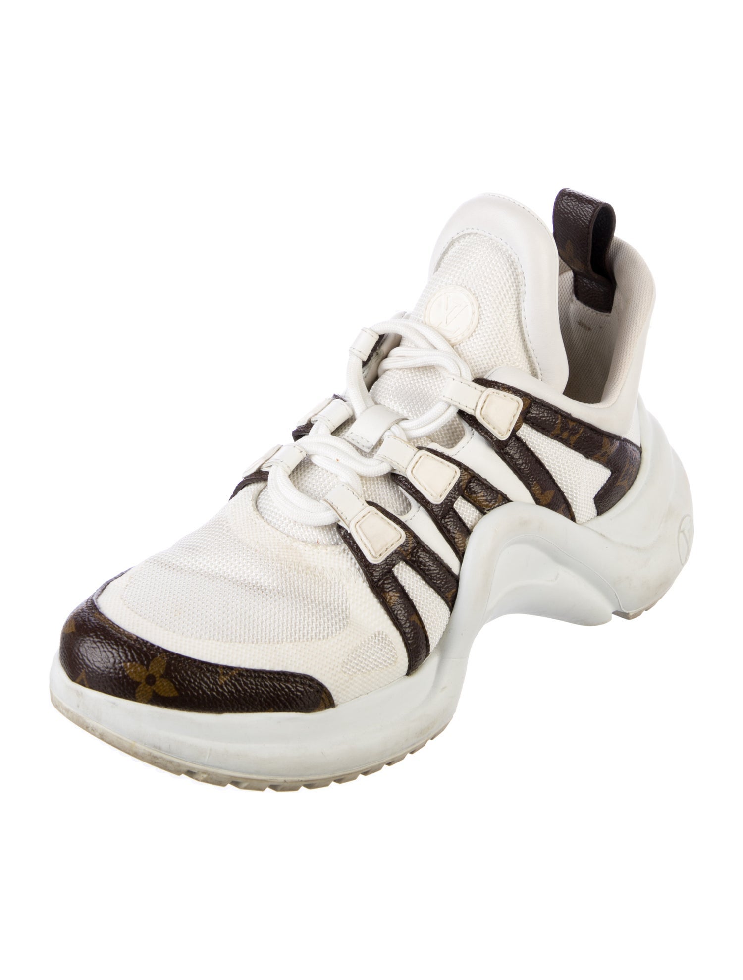 Louis Vuitton LV Monogram Leather Trim Embellishment Chunky Sneakers