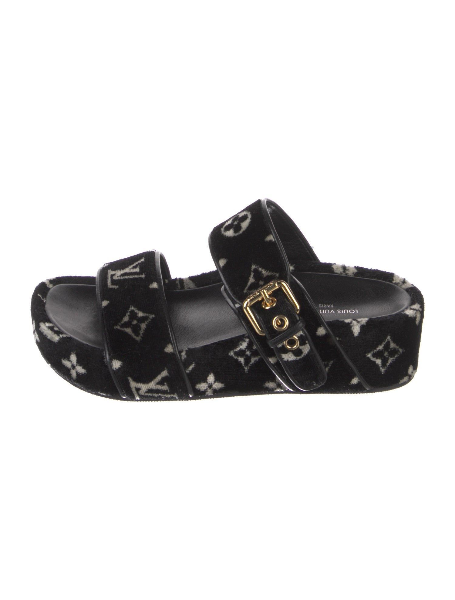 Louis Vuitton Monogram Idylle Pattern Velvet Slides