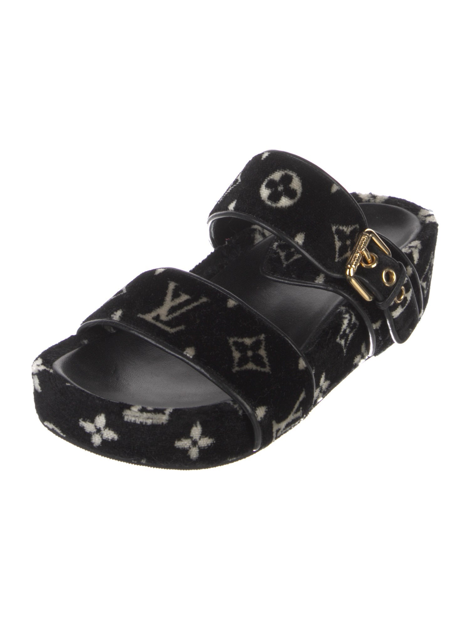 Louis Vuitton Monogram Idylle Pattern Velvet Slides