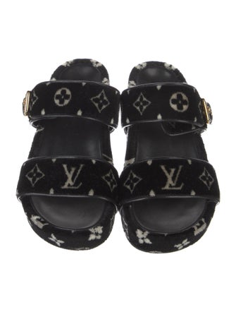 Louis Vuitton Monogram Idylle Pattern Velvet Slides