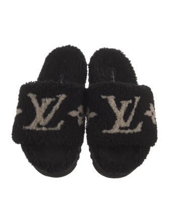 Louis Vuitton Shearling Printed Slides