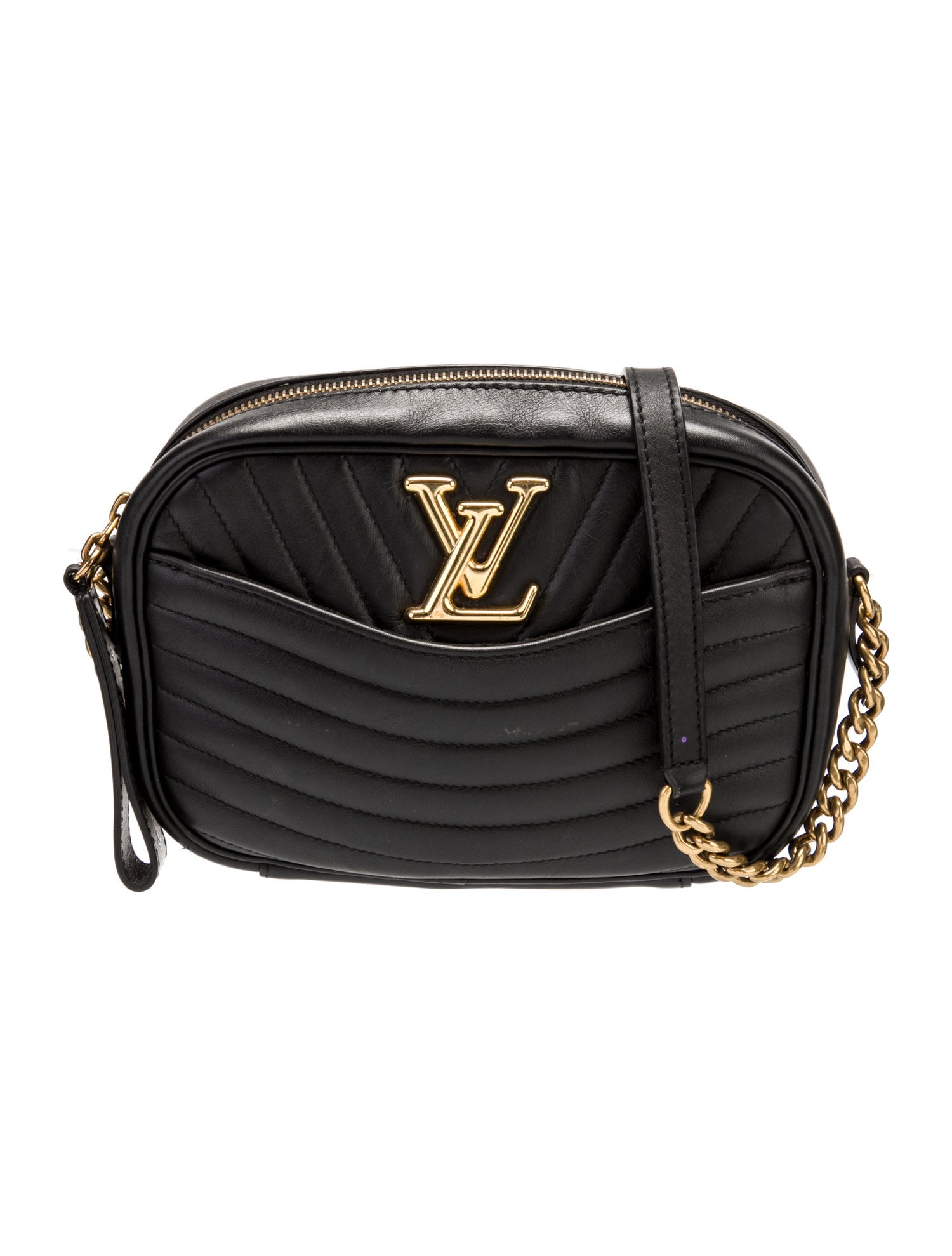 Louis Vuitton Leather Black Quilted Leather New Wave Camera Bag