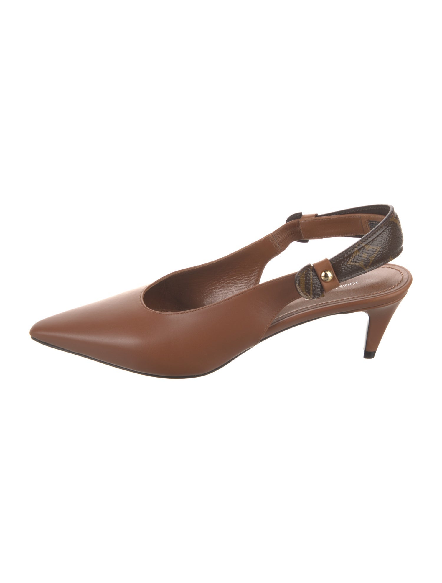 Louis Vuitton LV Monogram Leather Slingback Pumps