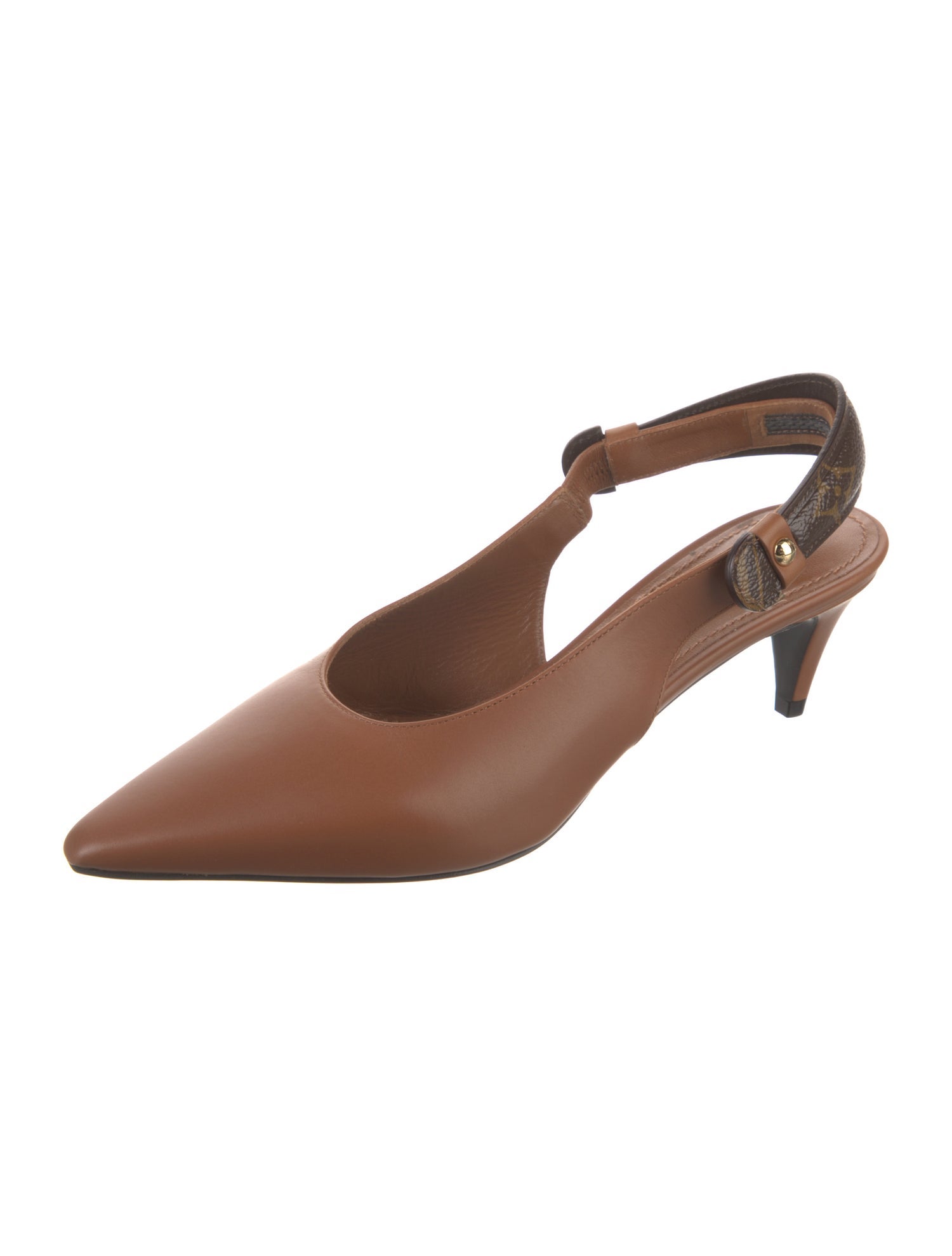 Louis Vuitton LV Monogram Leather Slingback Pumps