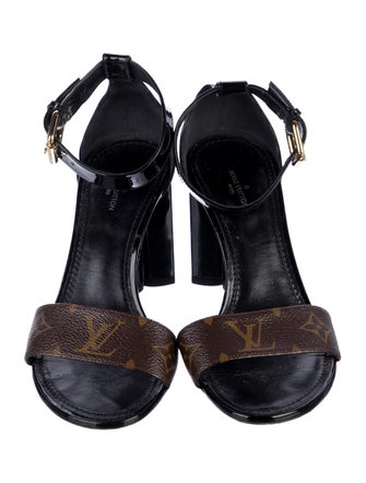Louis Vuitton LV Monogram Patent Leather Sandals