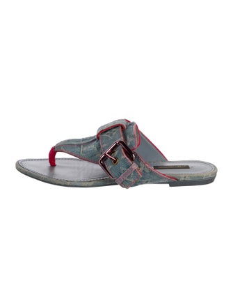 Louis Vuitton Monogram Pattern Denim Slides
