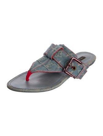 Louis Vuitton Monogram Pattern Denim Slides