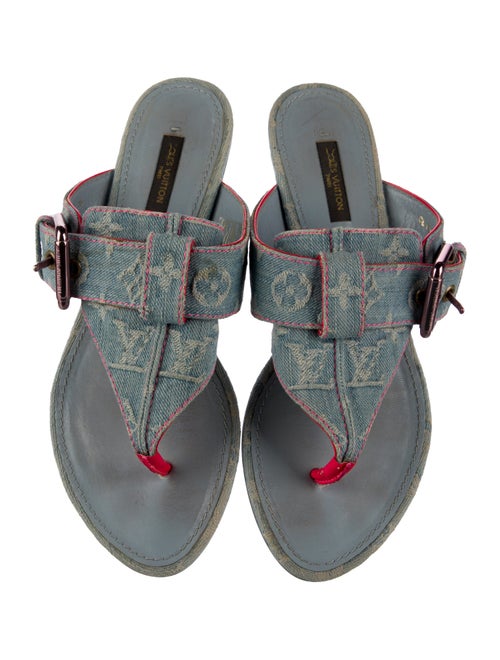 Louis Vuitton Monogram Pattern Denim Slides