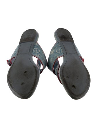 Louis Vuitton Monogram Pattern Denim Slides