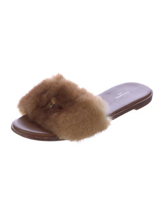 Louis Vuitton Mink Fur Trim Slides