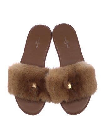 Louis Vuitton Mink Fur Trim Slides