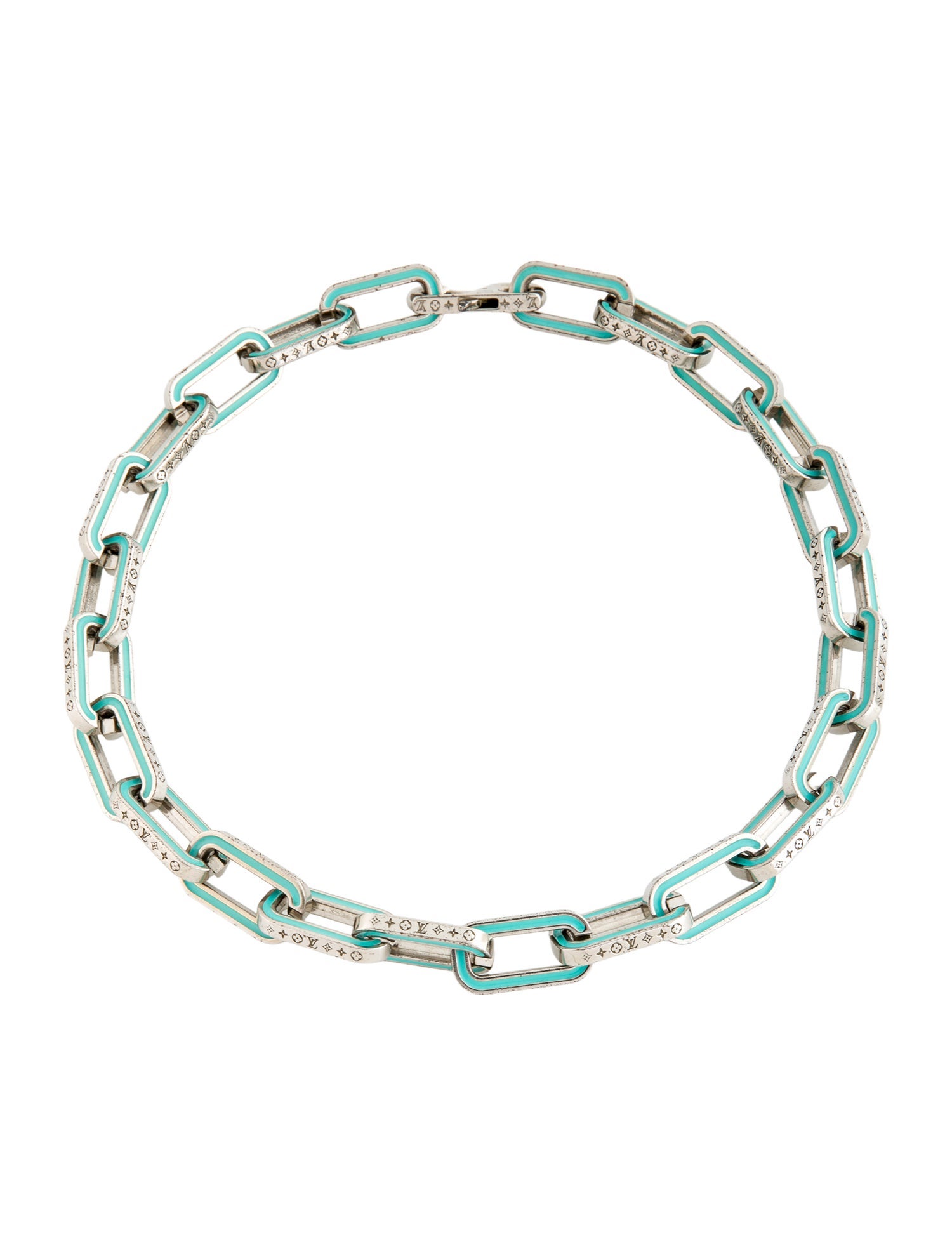 Louis Vuitton Enamel Monogram Chain Necklace