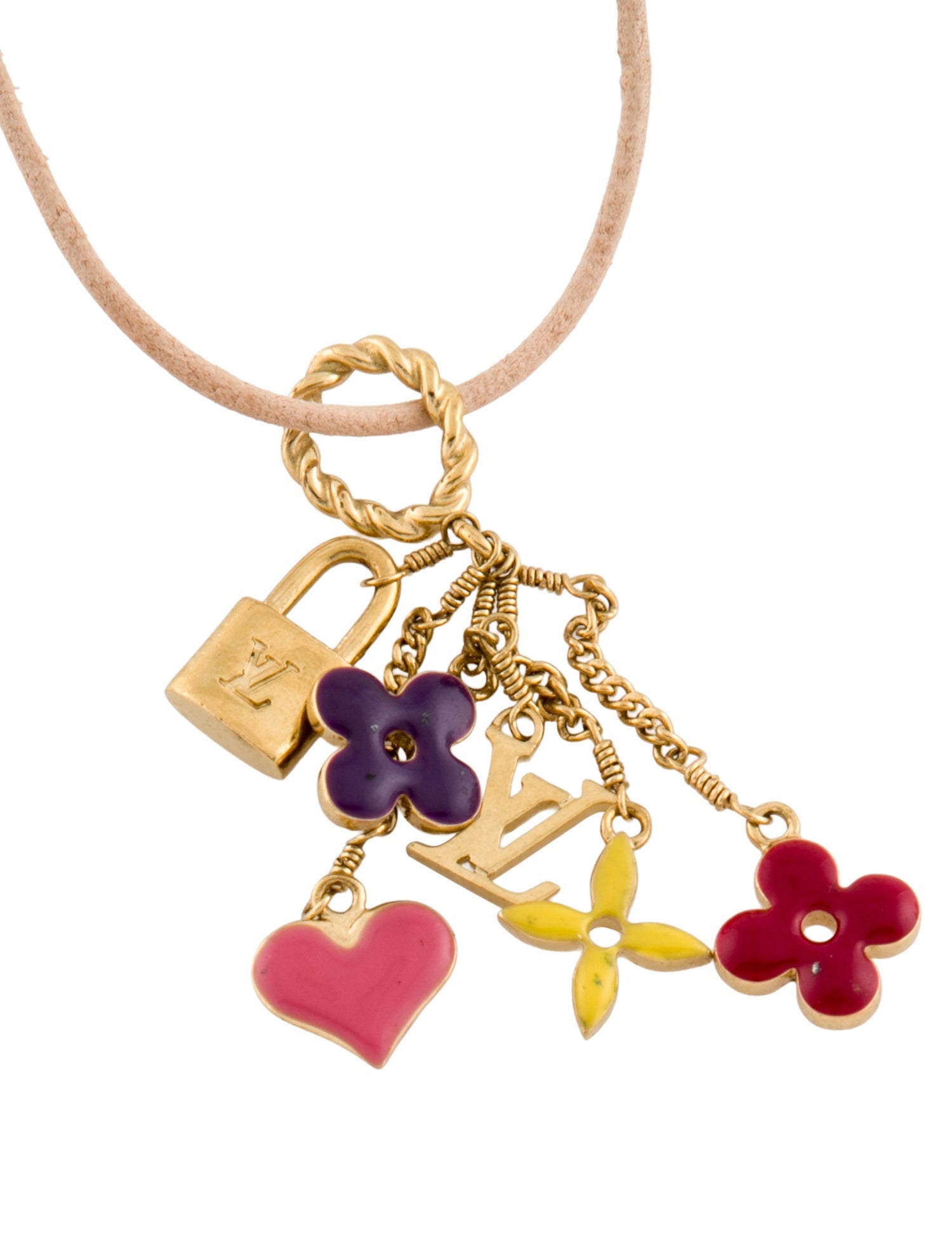 Louis Vuitton Sweet Monogram Enamel Charms Pendant Necklace