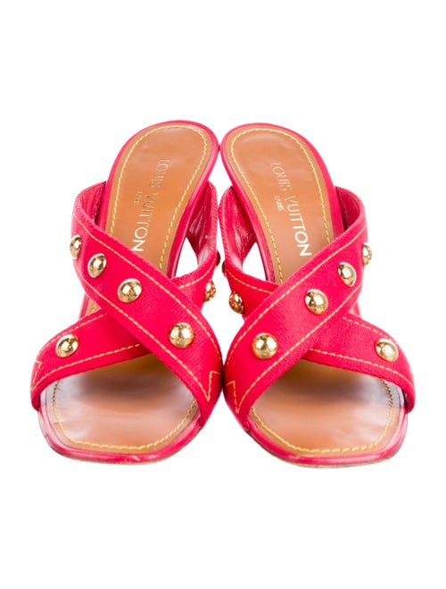 Louis Vuitton Canvas Studded Accents Slides