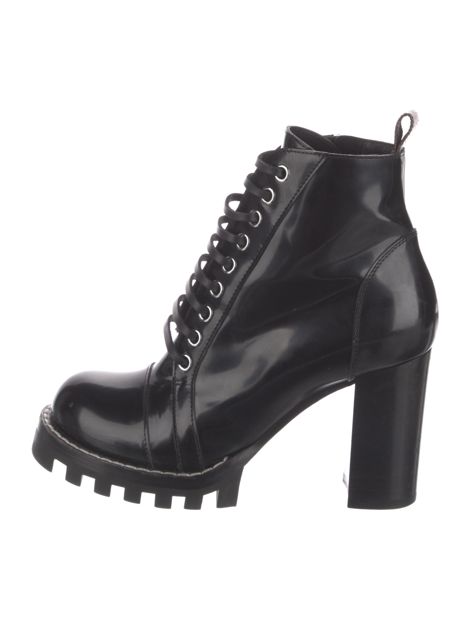 Louis Vuitton LV Monogram Patent Leather Combat Boots
