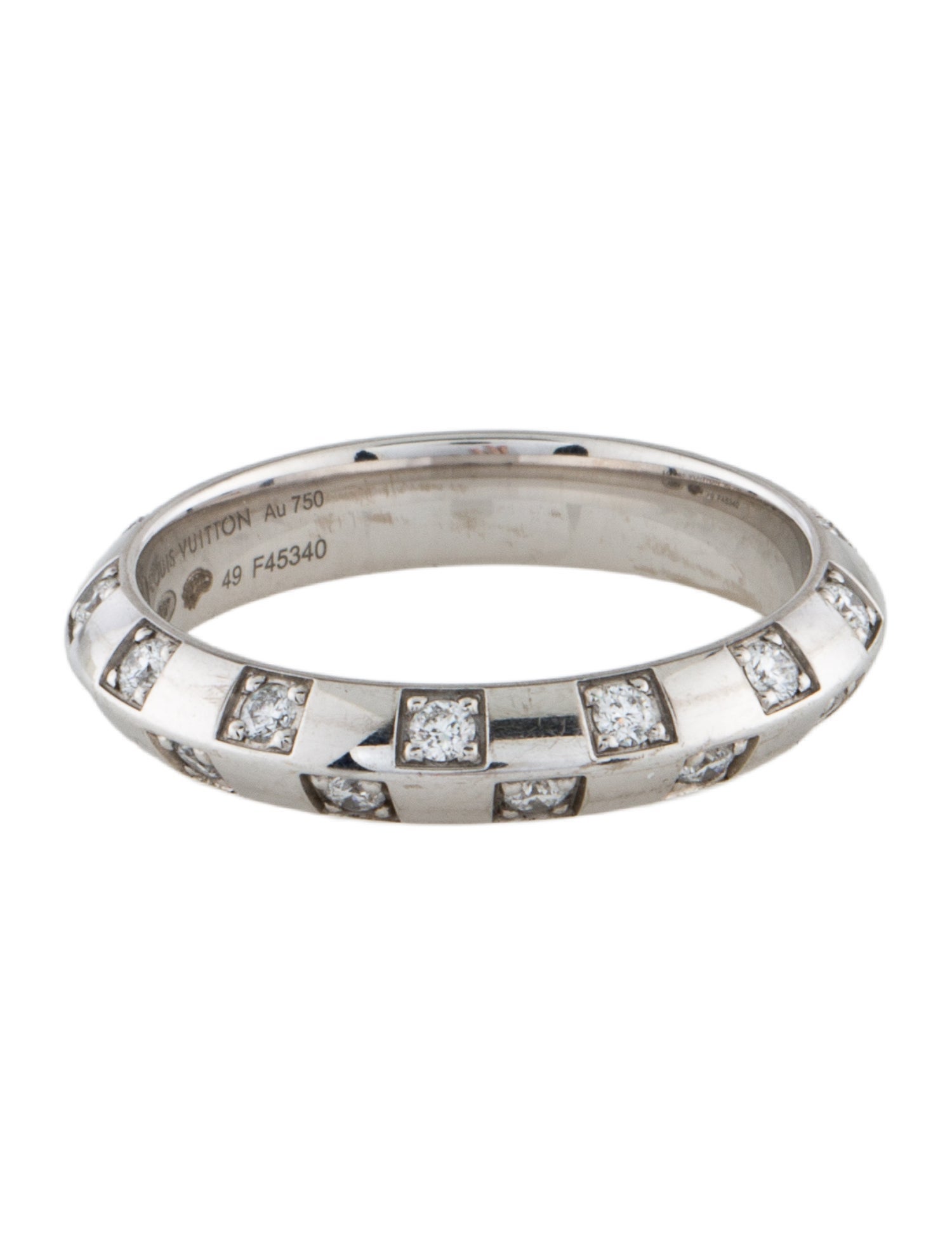 Louis Vuitton 18K Diamond Le Damier de Louis Small Ring