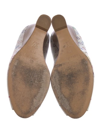 Louis Vuitton Multicolore Monogram Pattern Leather Trim Embellishment Pumps