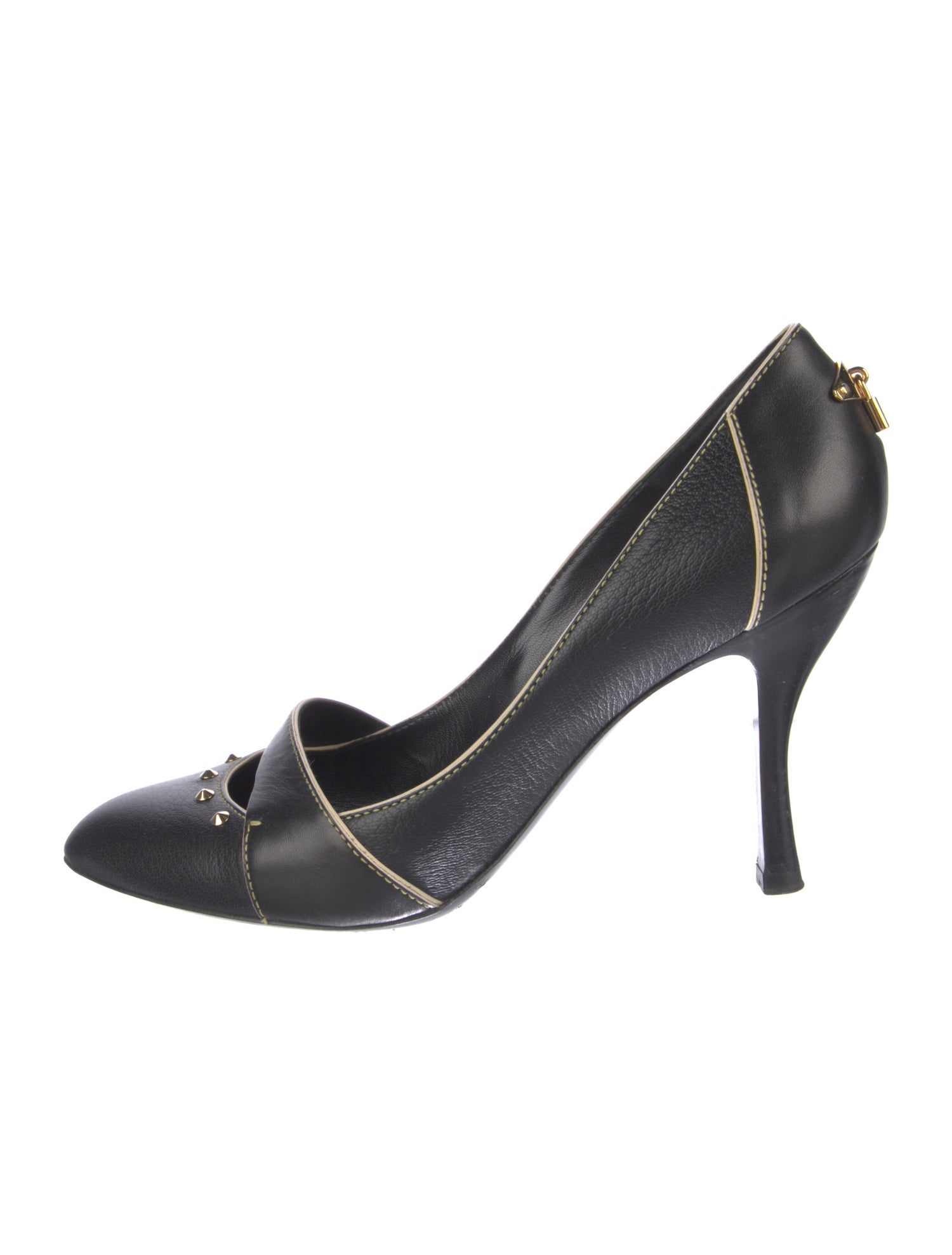 Louis Vuitton Leather Studded Accents Pumps