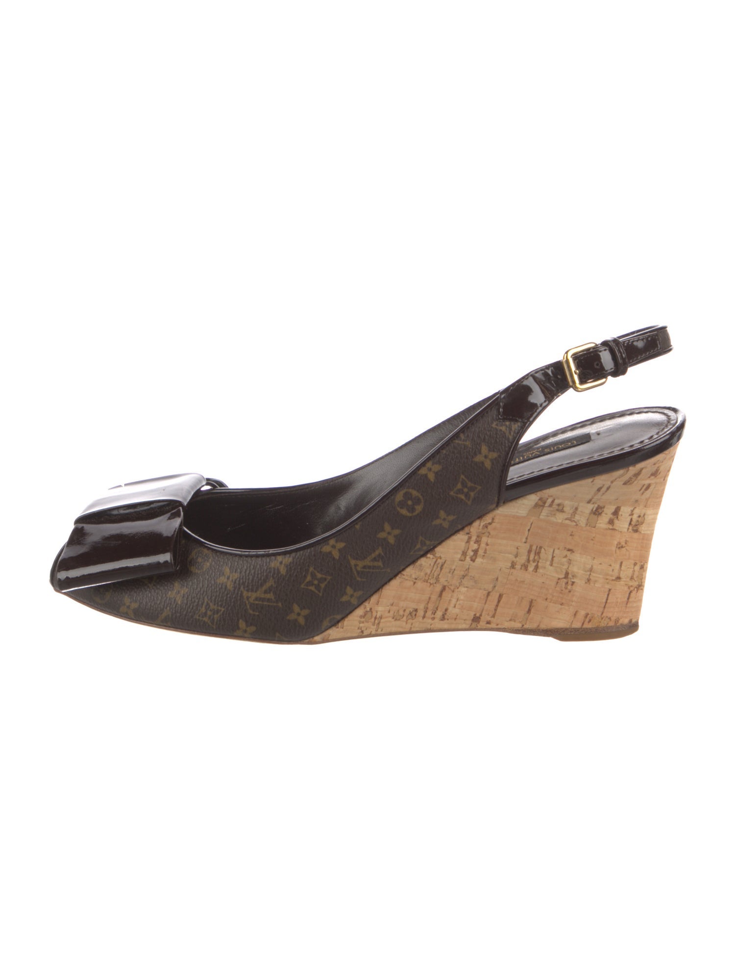 Louis Vuitton LV Monogram Bow Accents Slingback Pumps