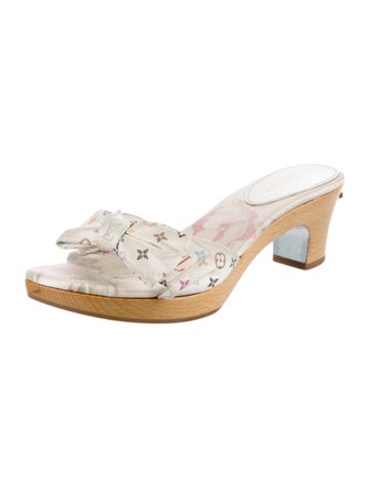 Louis Vuitton Satin Printed Slides
