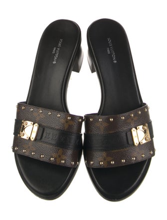 Louis Vuitton LV Monogram Studded Accents Slides