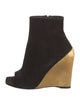Louis Vuitton Suede Cutout Accent Sock Boots