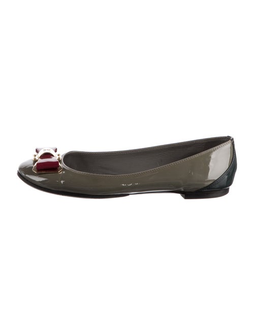Louis Vuitton Patent Leather Bow Accents Flats