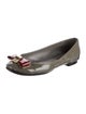 Louis Vuitton Patent Leather Bow Accents Flats