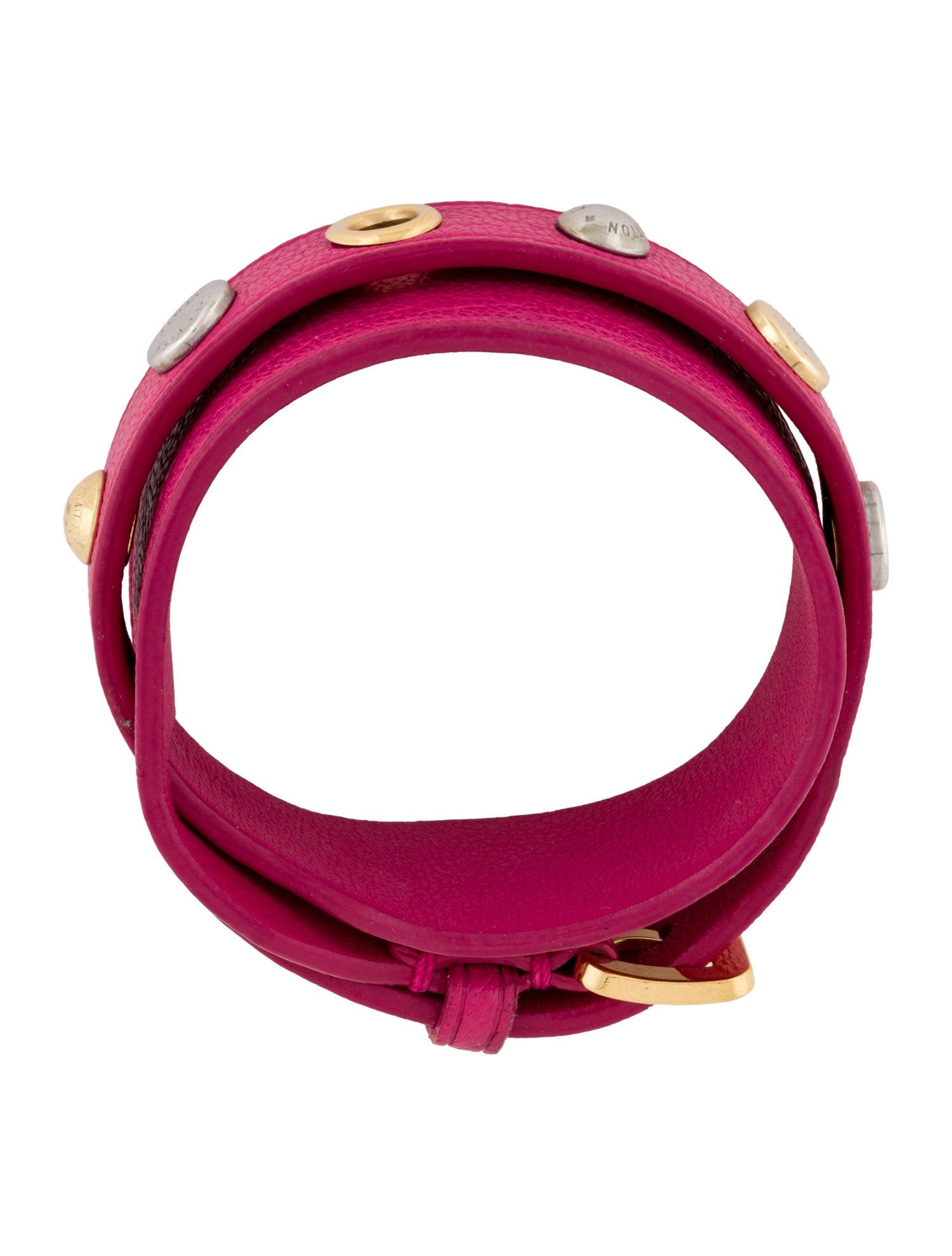 Louis Vuitton Leather 'Spike It' Wrap Bracelet