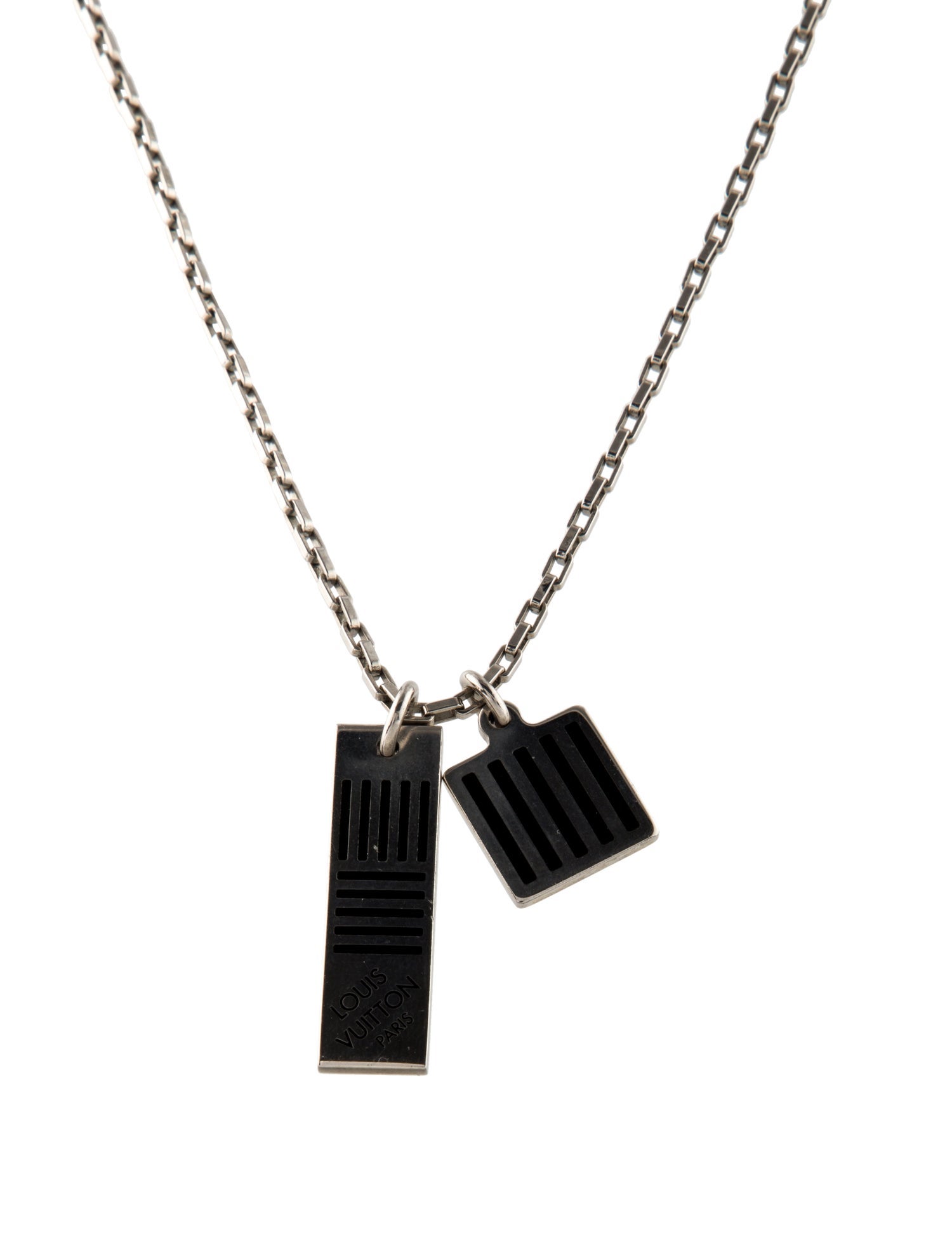 Louis Vuitton Damier Black Pendant Necklace