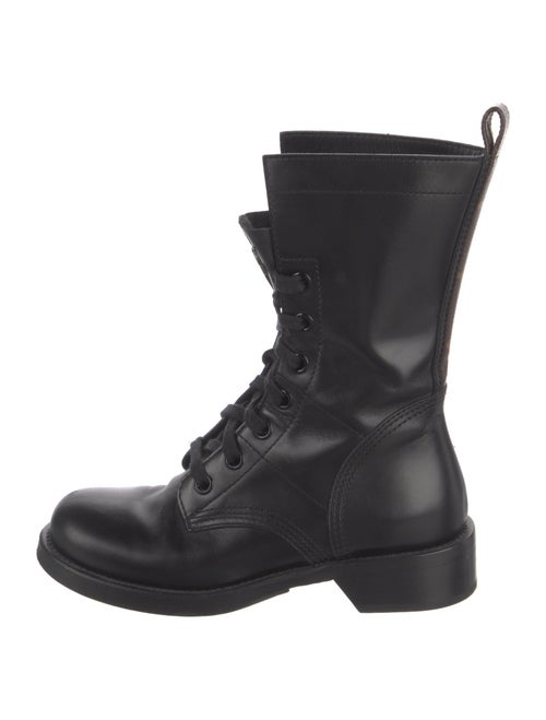 Louis Vuitton Monogram Pattern Leather Combat Boots