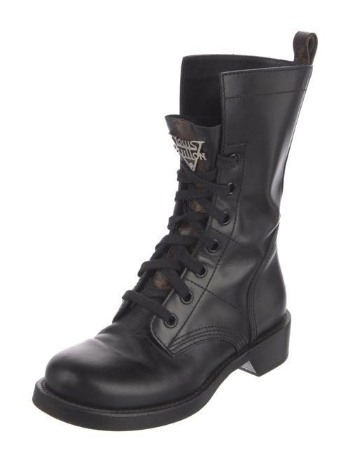 Louis Vuitton Monogram Pattern Leather Combat Boots