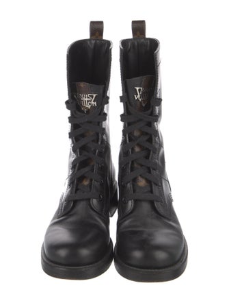 Louis Vuitton Monogram Pattern Leather Combat Boots