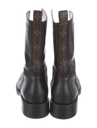 Louis Vuitton Monogram Pattern Leather Combat Boots