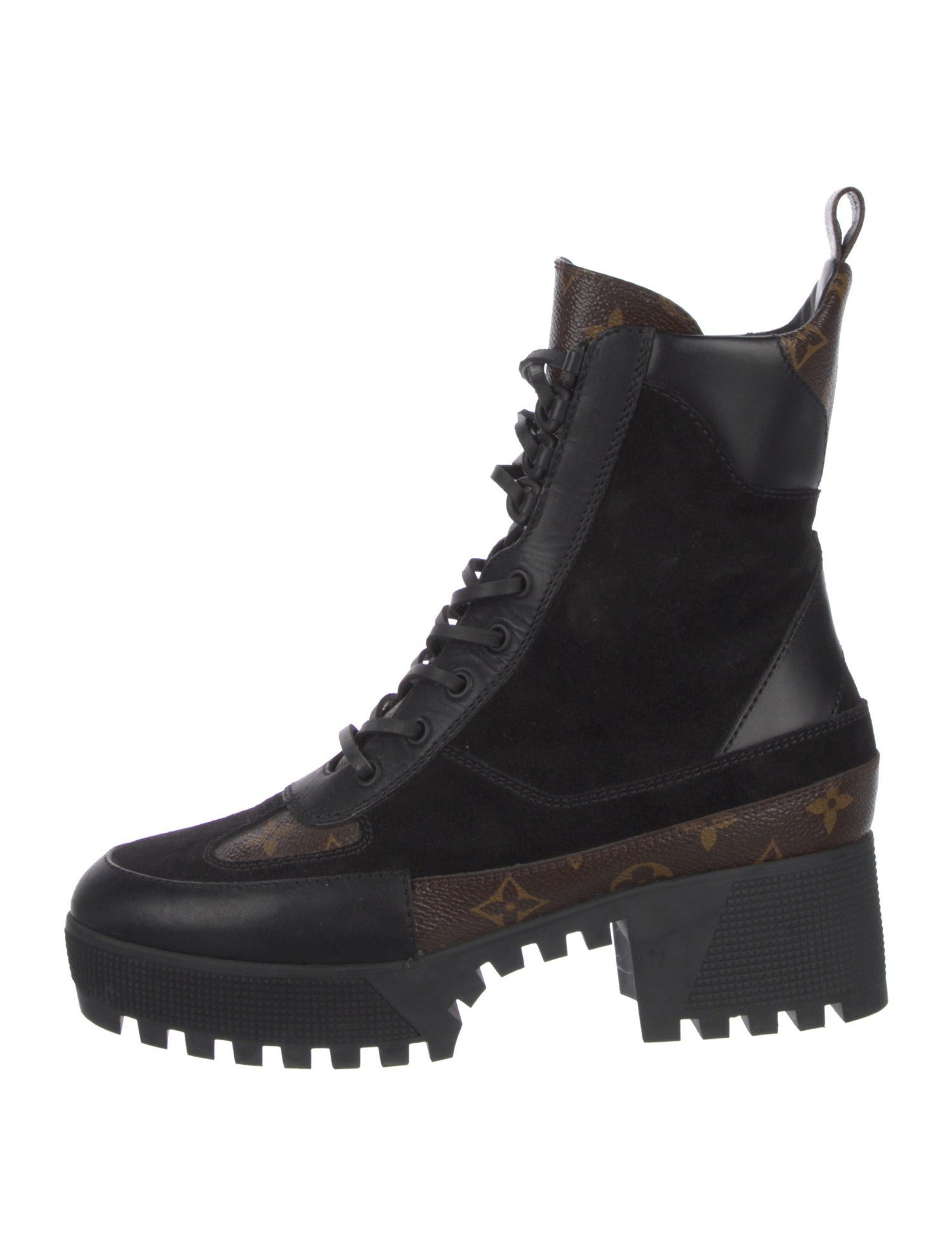Louis Vuitton LV Monogram Suede Combat Boots