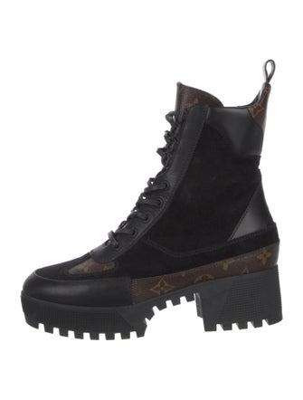 Louis Vuitton LV Monogram Suede Combat Boots