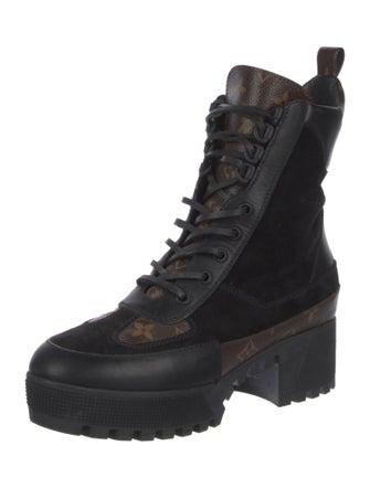 Louis Vuitton LV Monogram Suede Combat Boots
