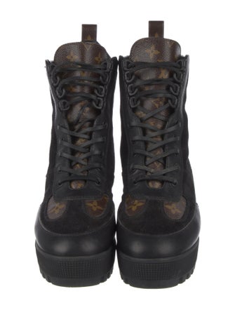Louis Vuitton LV Monogram Suede Combat Boots