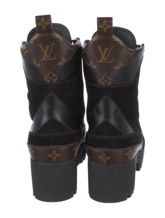 Louis Vuitton LV Monogram Suede Combat Boots