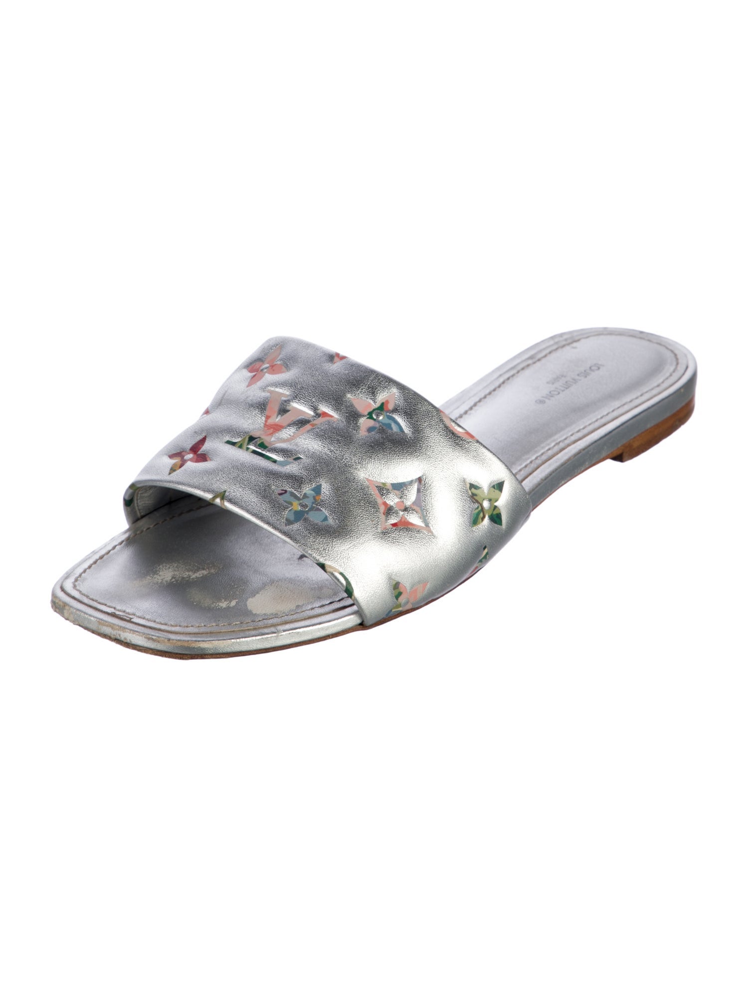 Louis Vuitton LV Monogram Leather Slides