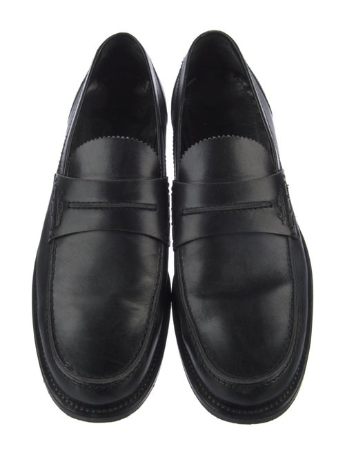 Louis Vuitton Leather Scalloped Accent Loafers