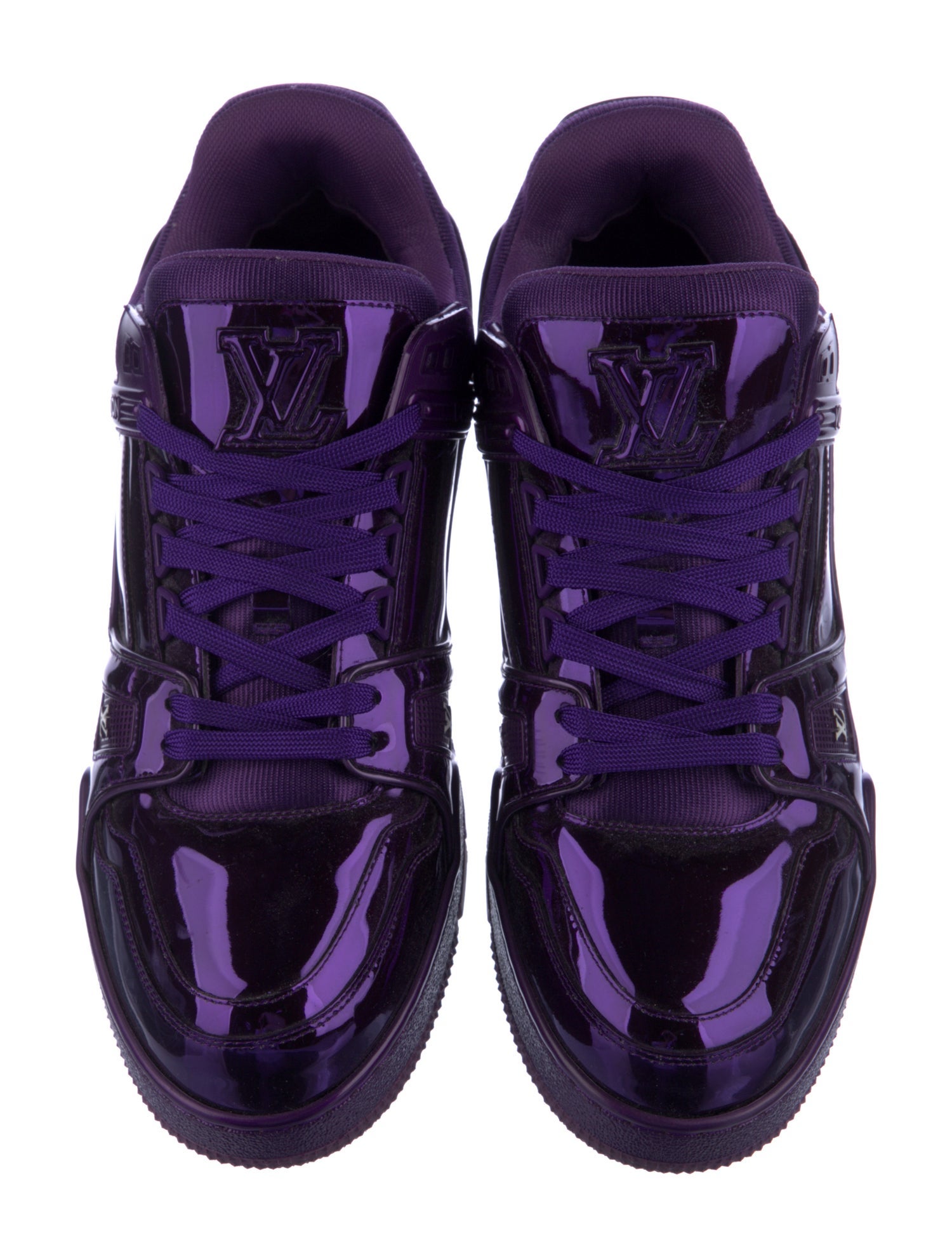 Louis Vuitton Patent Leather Colorblock Pattern Sneakers