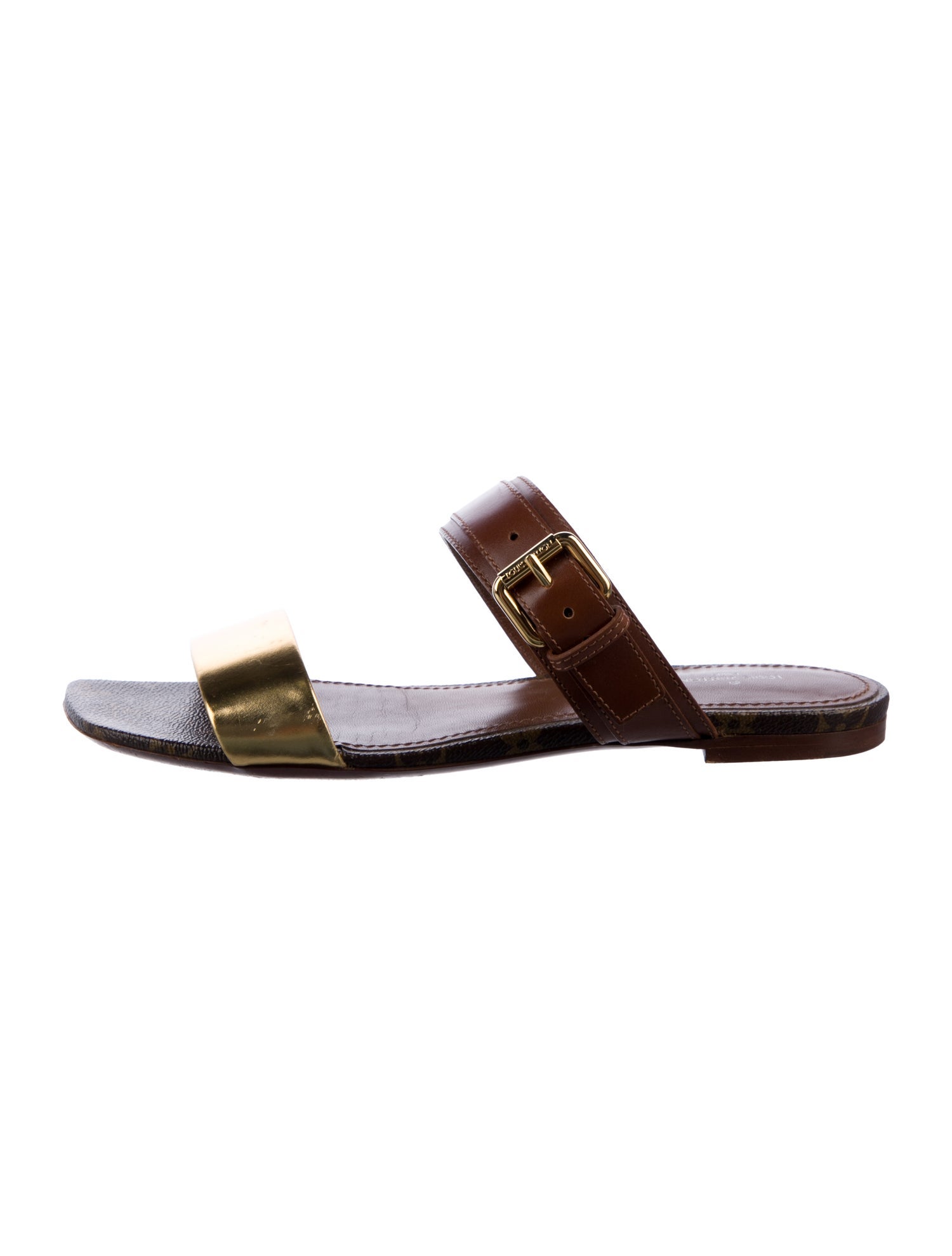 Louis Vuitton LV Monogram Leather Slingback Sandals