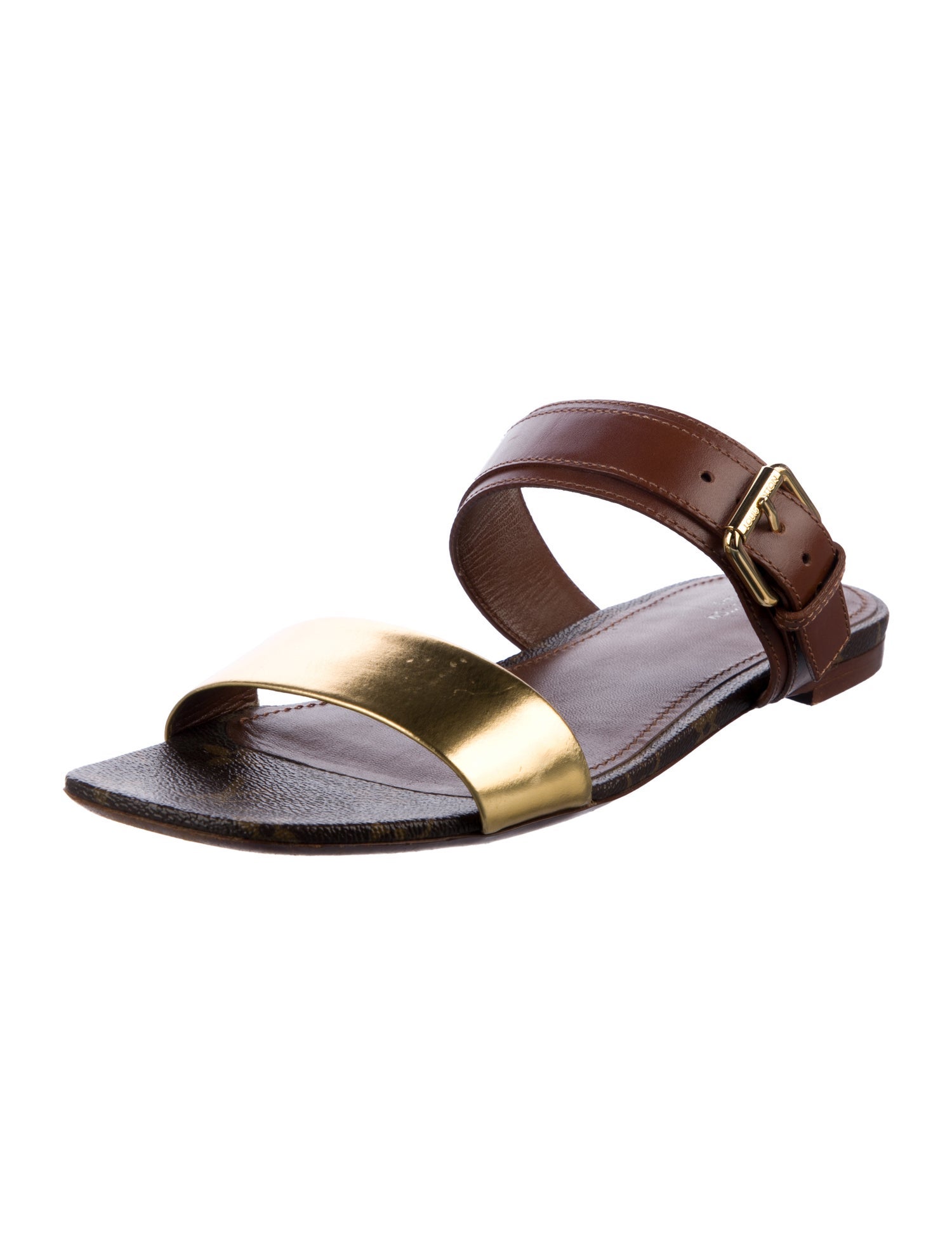 Louis Vuitton LV Monogram Leather Slingback Sandals