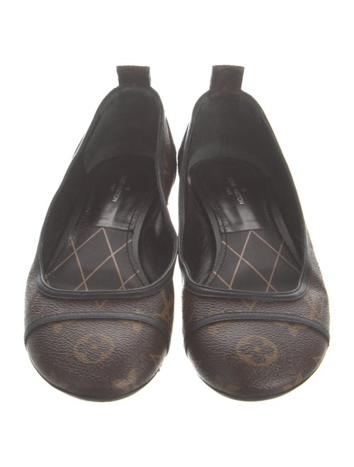 Louis Vuitton LV Monogram Leather Trim Embellishment Ballet Flats