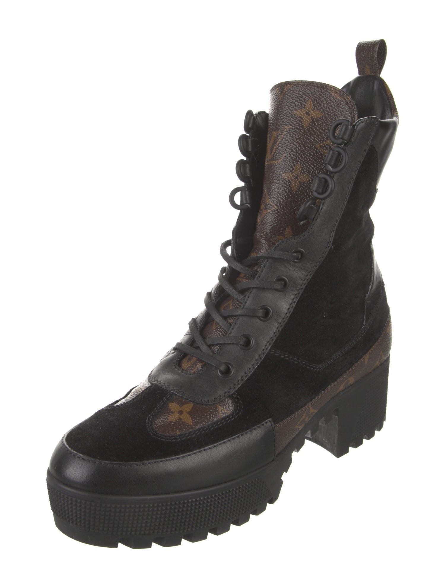 Louis Vuitton LV Monogram Leather Combat Boots