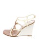 Louis Vuitton Leather Cutout Accent T-Strap Sandals